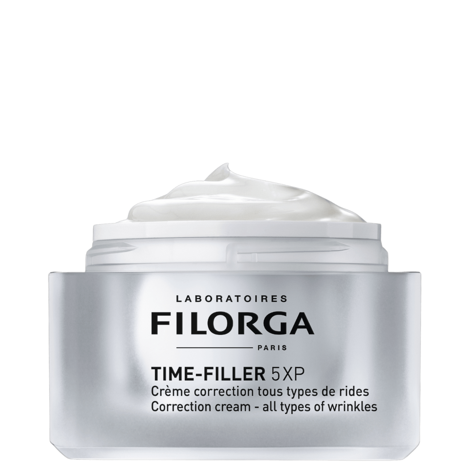 FILORGA TIME-FILLER 5XP CREAM white open jar showing white cream