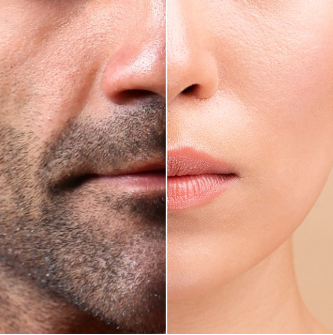 A man's skin and a woman's skin have a lot in common, but they also differ.