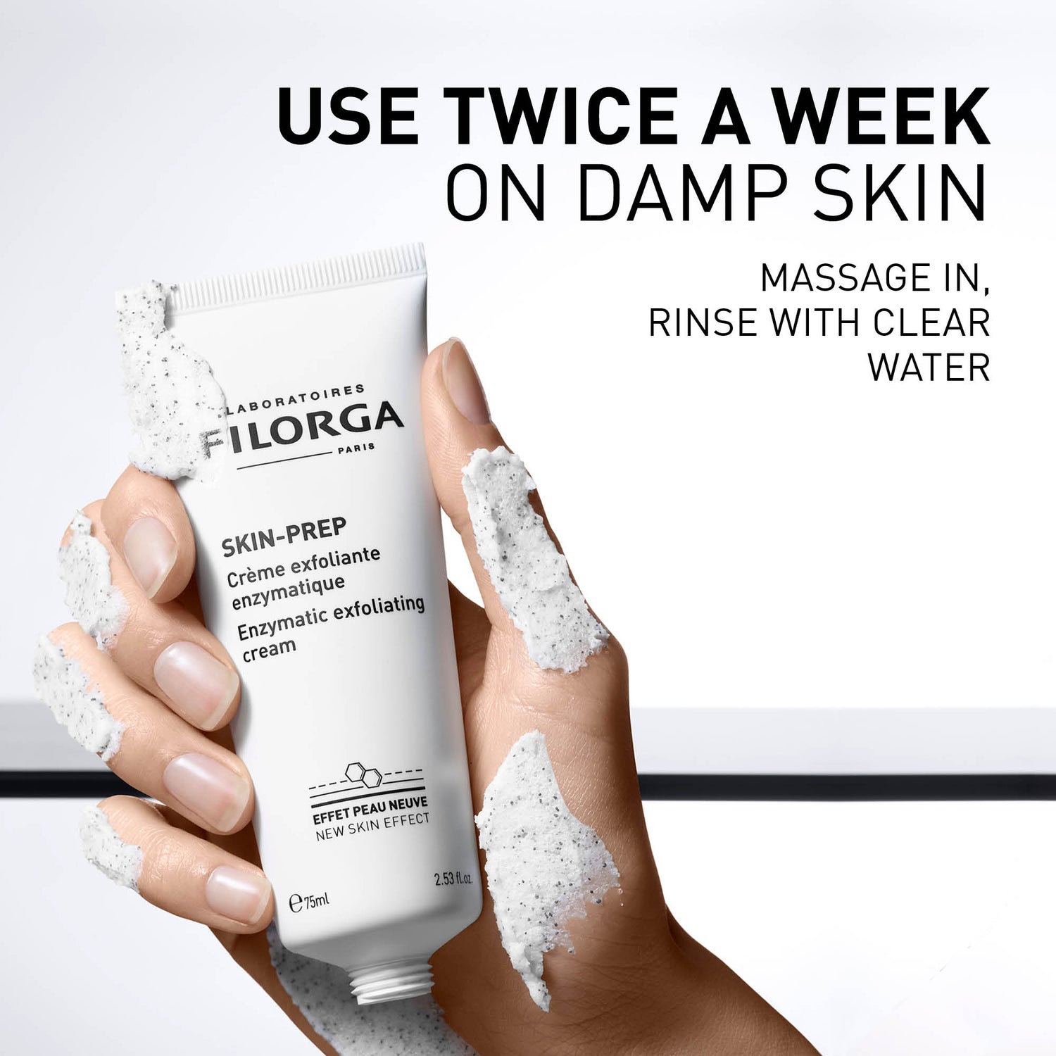 FILORGA SKIN-PREP ENZYMATIC EXFOLIATING CREAM Use Twice a Week on Damp Skin, Massage in, rinse with clear water