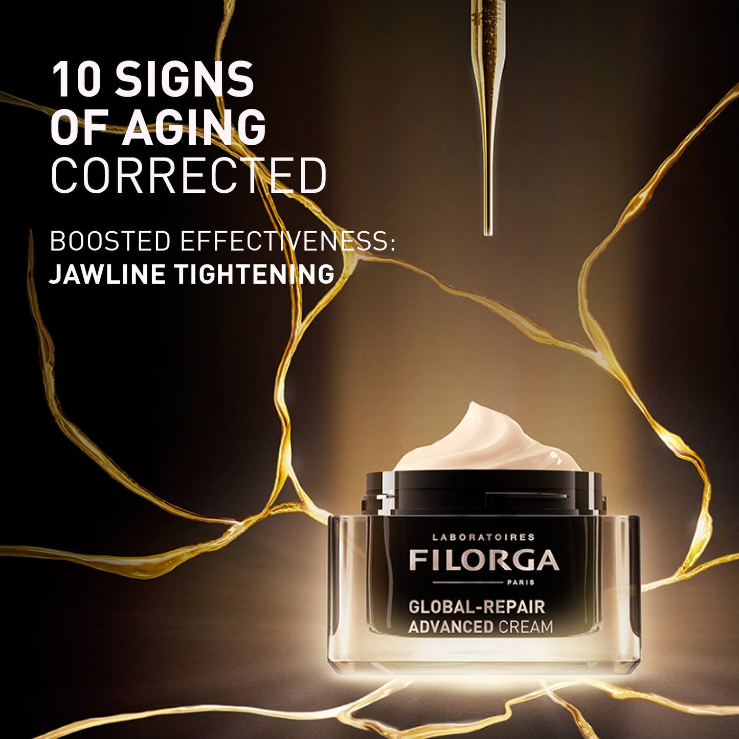 FILORGA GLOBAL-REPAIR ADVANCED CREAM 10 signs of aging corrected boosted effectiveness: jawline tightening