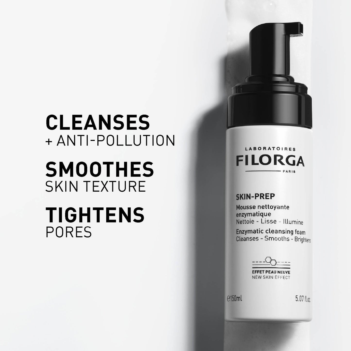 FILORGA SKIN-PREP ENZYMATIC CLEANSING FOAM Cleanses + Anti-Pollution Smoothes Skin Texutre Tightens Pores