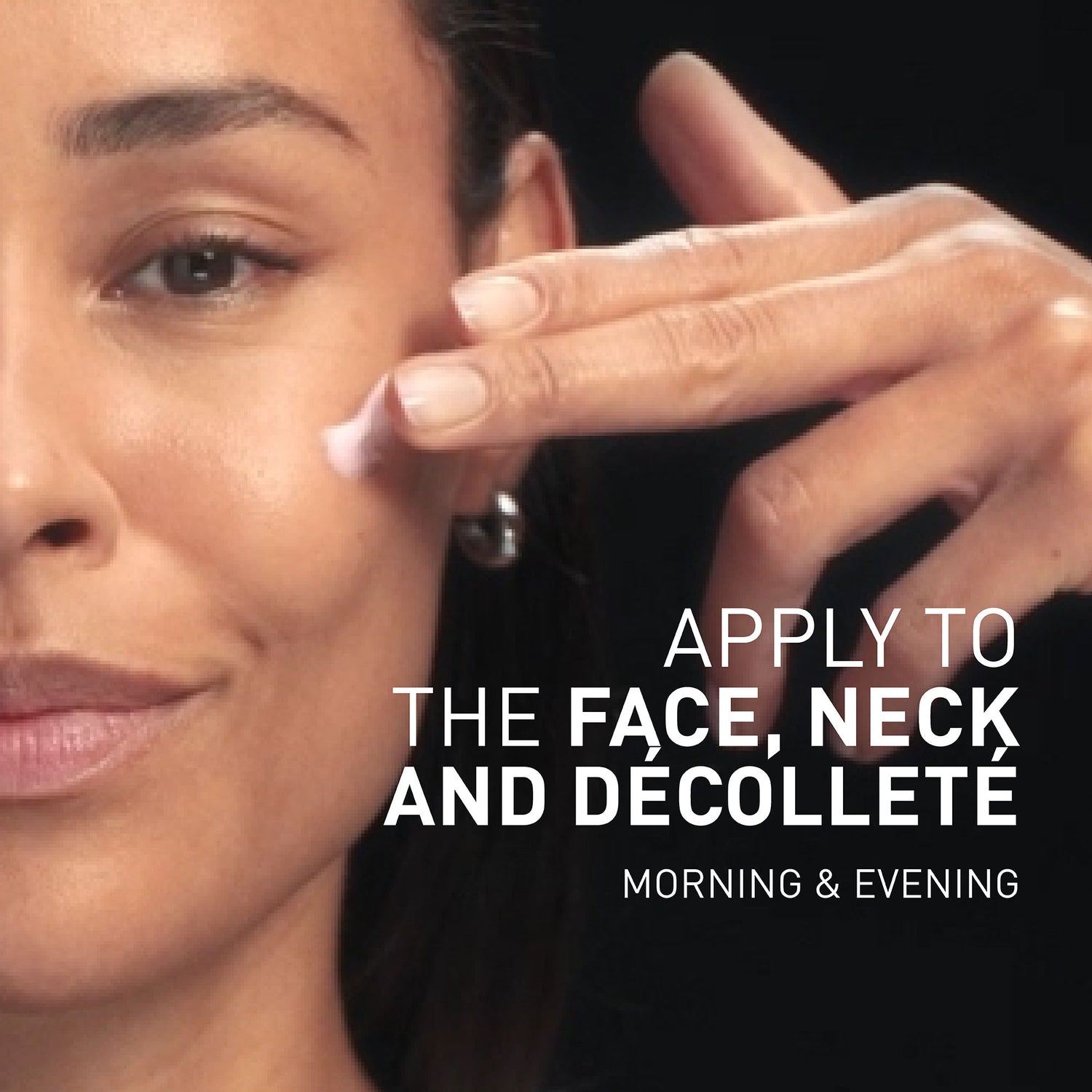 Apply NCEF-REVTIALIZE CREAM to the face, neck, and decollete morning & evening