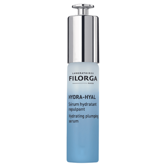 FILORGA HYDRA-HYAL SERUM blue & white glass bottle closed