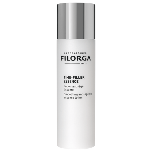TIME-FILLER ESSENCE closed white bottle with silver cap