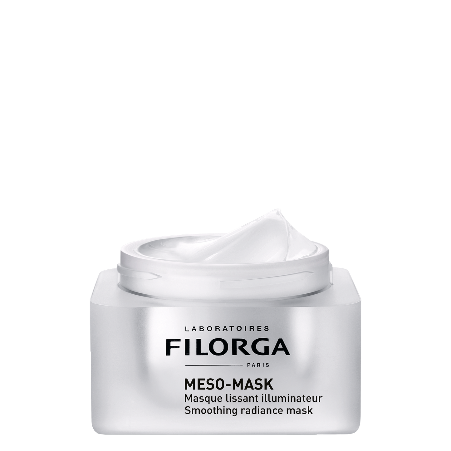 Open jar of FILORGA MESO-MASK showing cream texture 