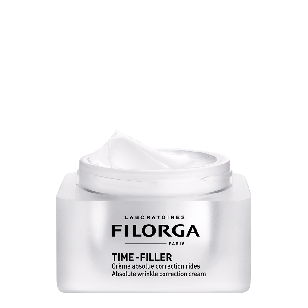 FILORGA TIME-FILLER open jar showing cream texture